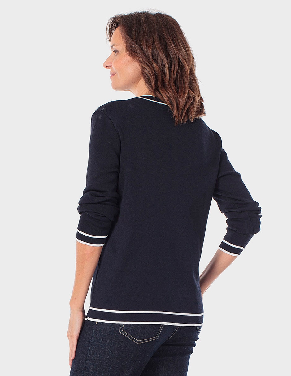 Suéter cuello con botón para mujer 4