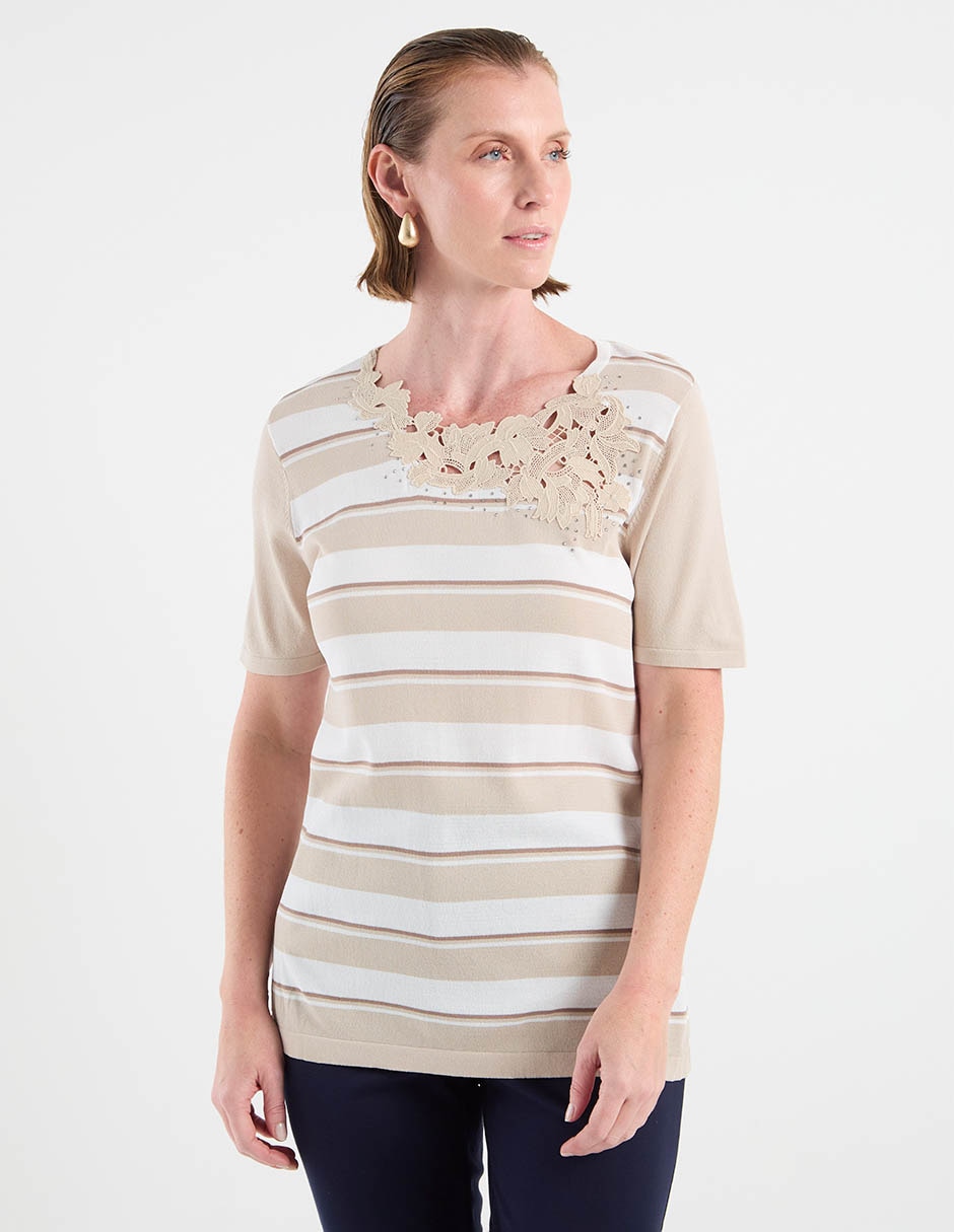 Suéter cuello redondo para mujer 7