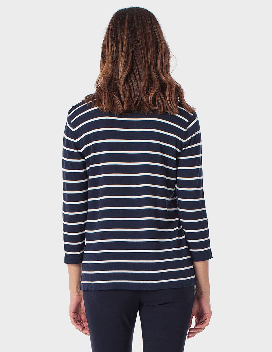 Playera manga 3/4 Punt Roma cuello redondo para mujer