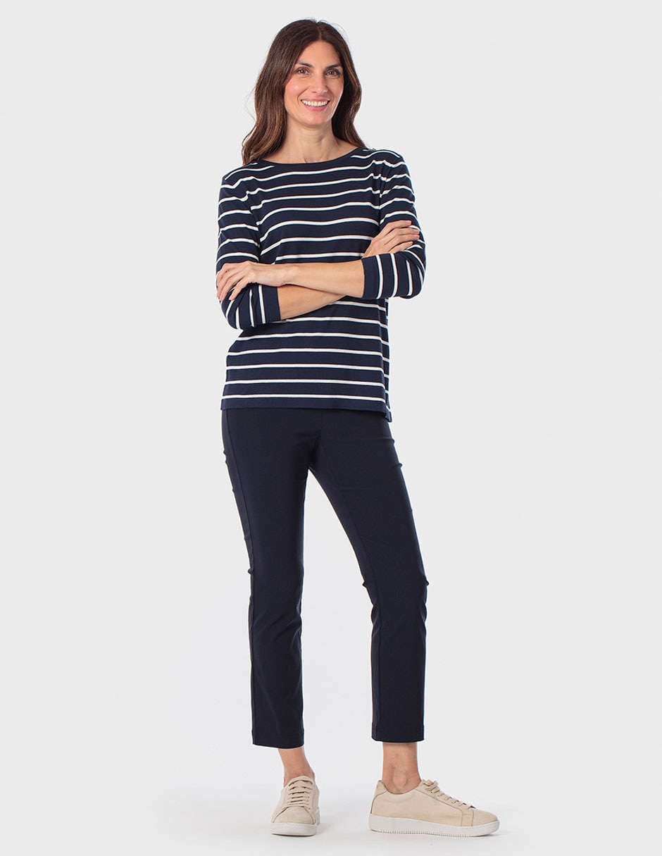 Playera manga 3/4 Punt Roma cuello redondo para mujer