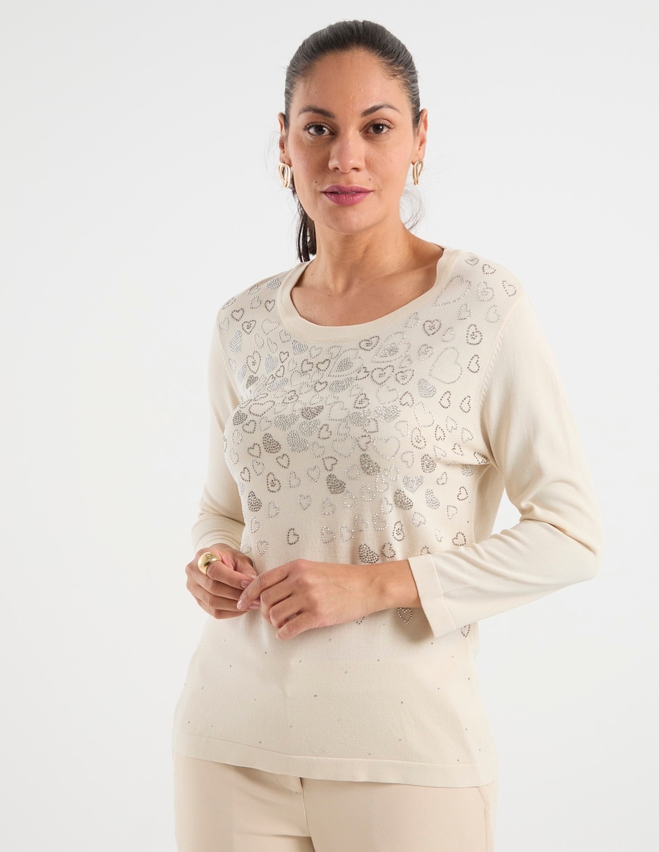 Suéter cuello redondo para mujer 1