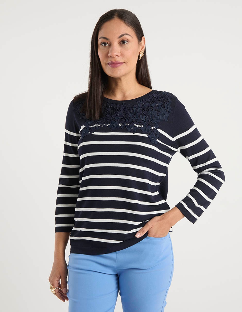 Suéter cuello redondo para mujer 1