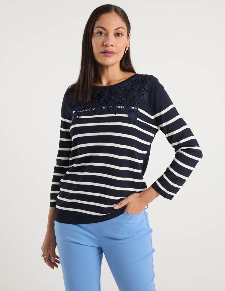 Suéter cuello redondo para mujer 4