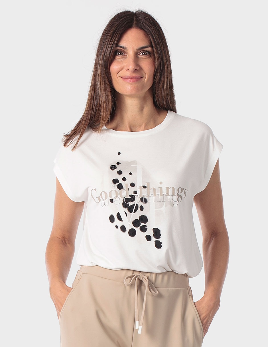 Playera manga corta Punt Roma cuello redondo para mujer