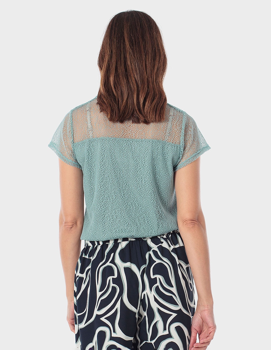 Playera manga corta Punt Roma cuello redondo para mujer