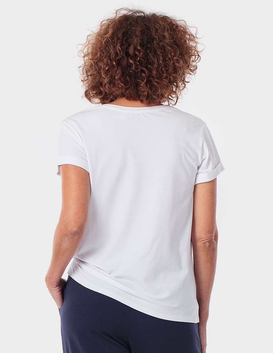 Playera manga corta cuello redondo para mujer 2