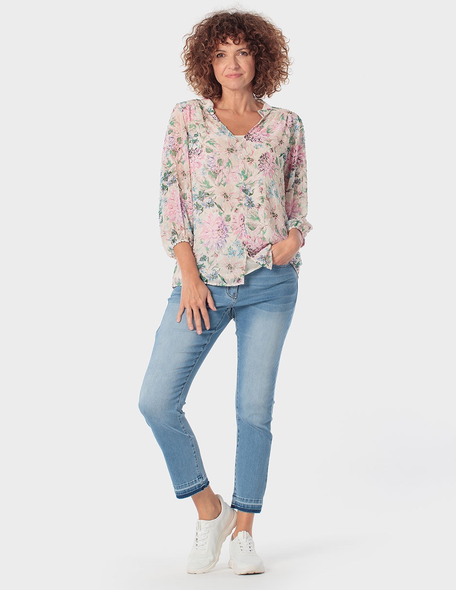 Pantalón capri slim para mujer