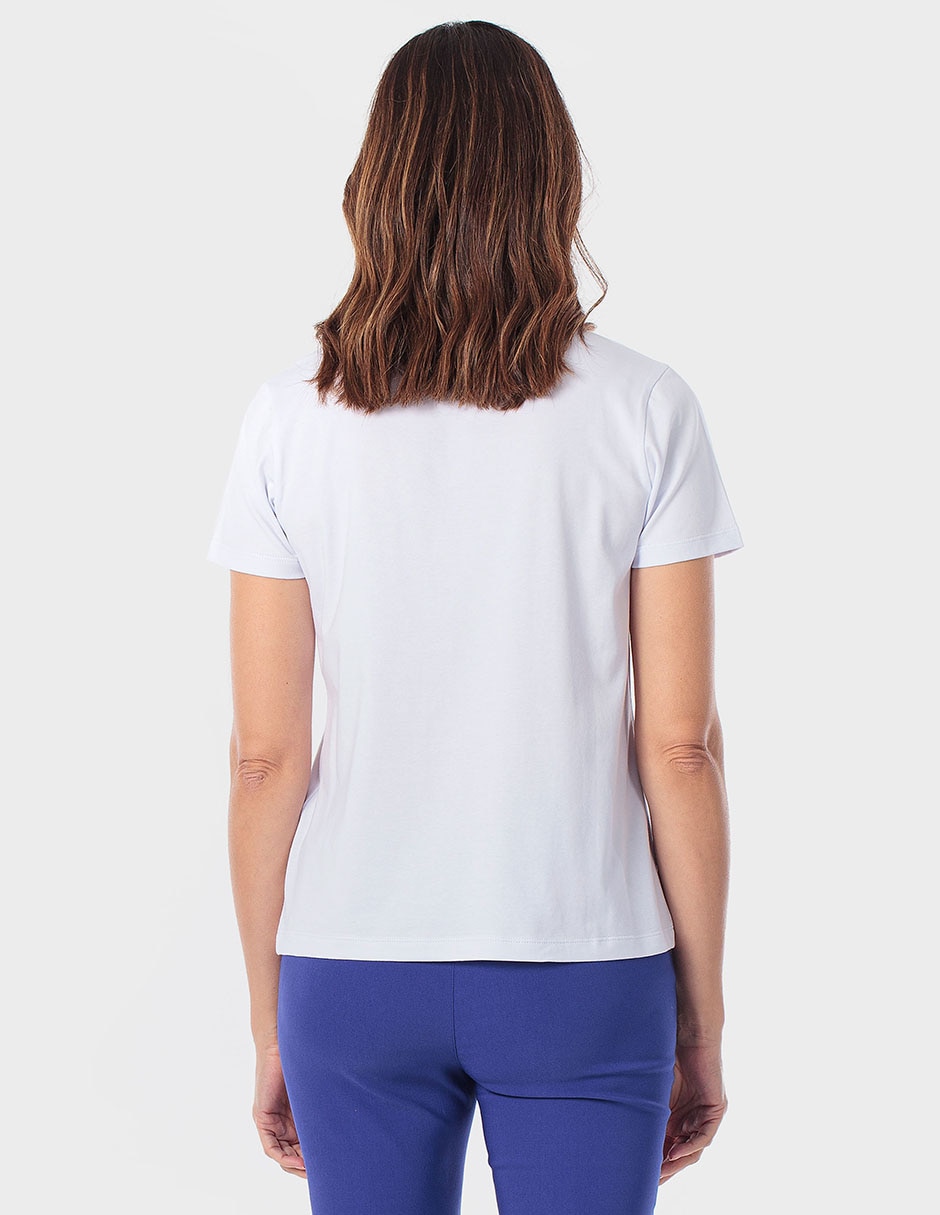 Playera manga corta cuello redondo para mujer 2