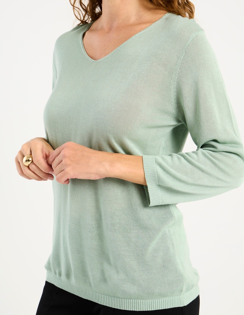 Suéter cuello V para mujer 5