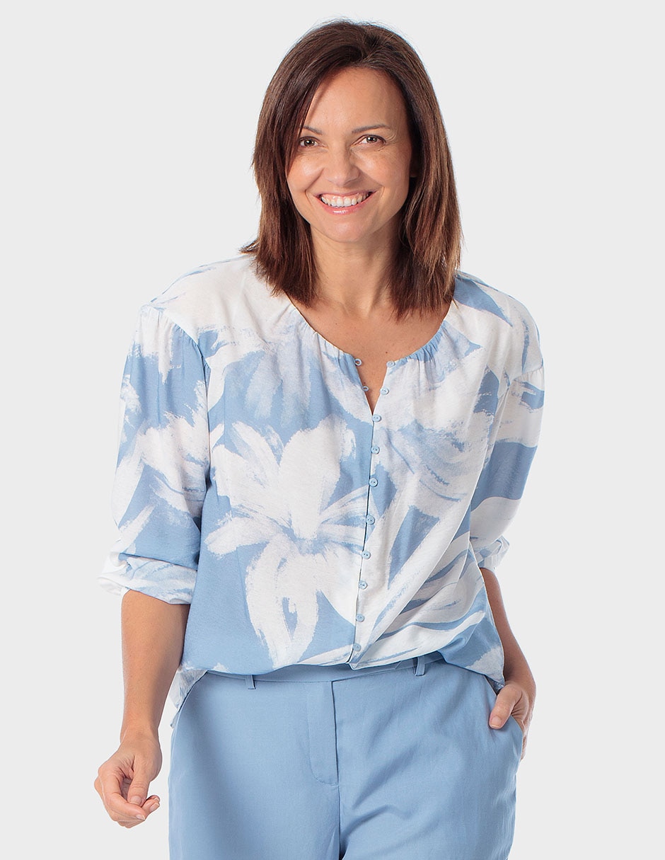 Blusa Punt Roma manga larga para mujer