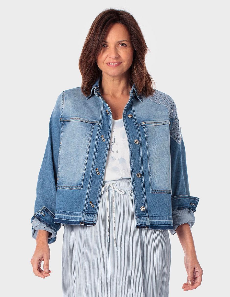 Chamarra de mezclilla para mujer