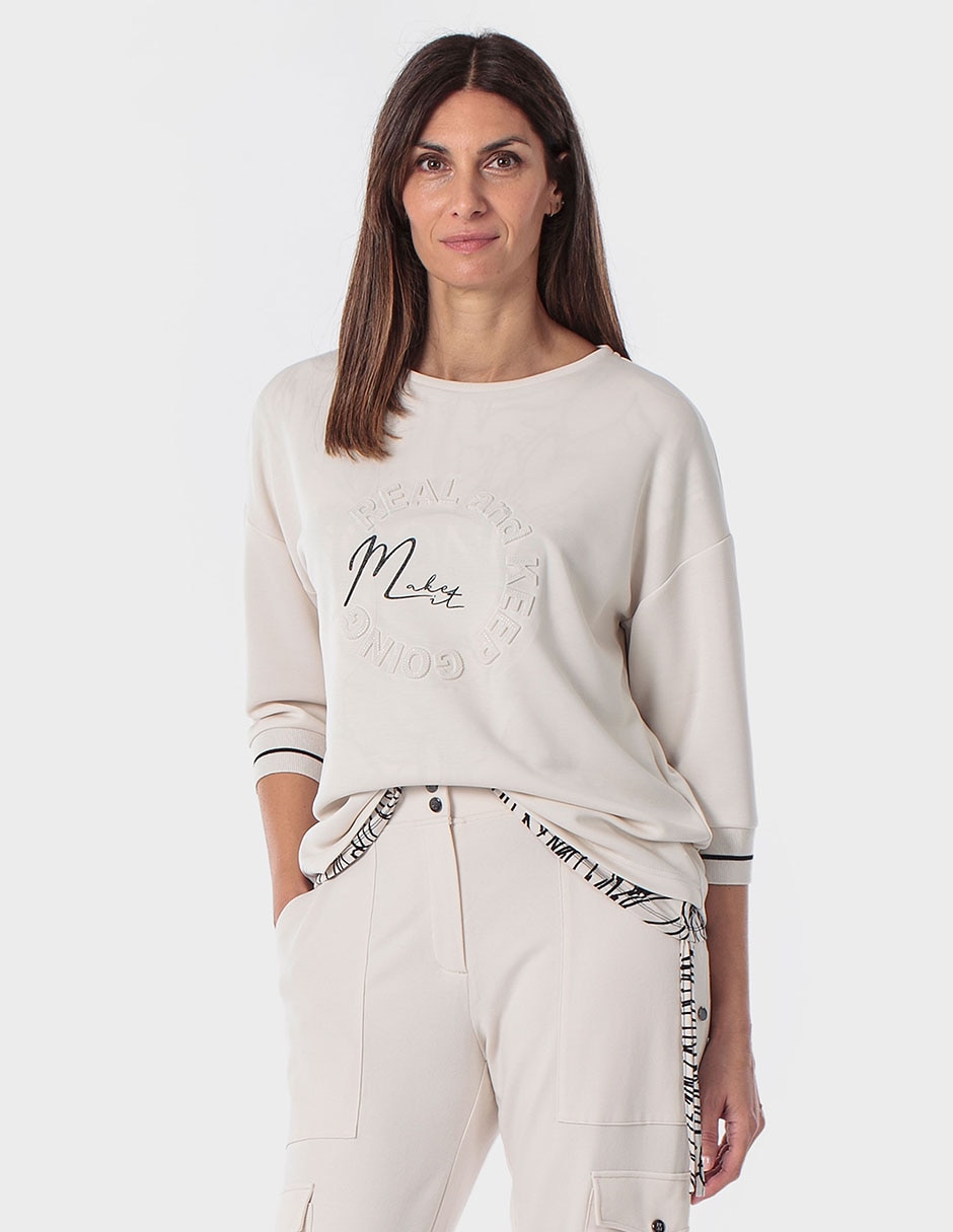 Playera manga 3/4 Punt Roma cuello redondo para mujer