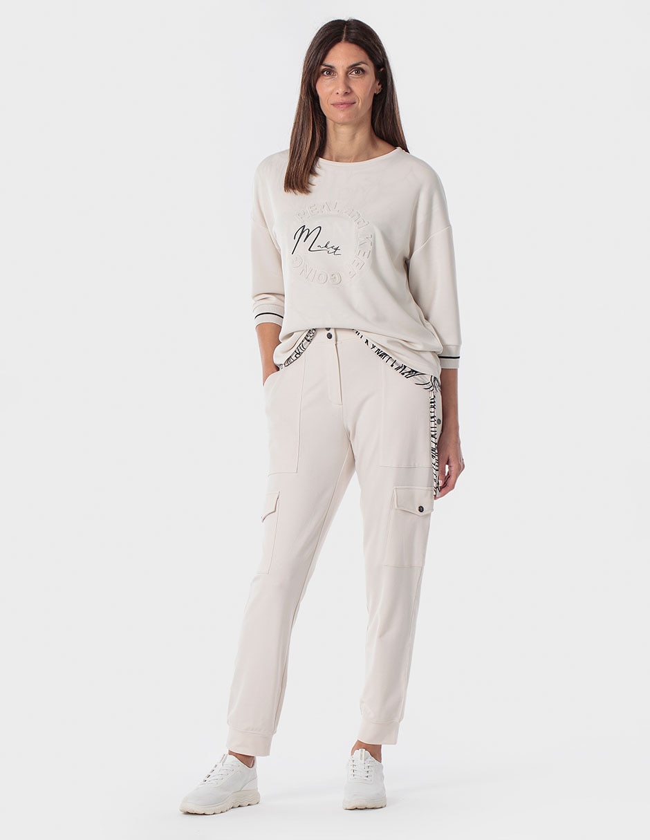 Playera manga 3/4 Punt Roma cuello redondo para mujer