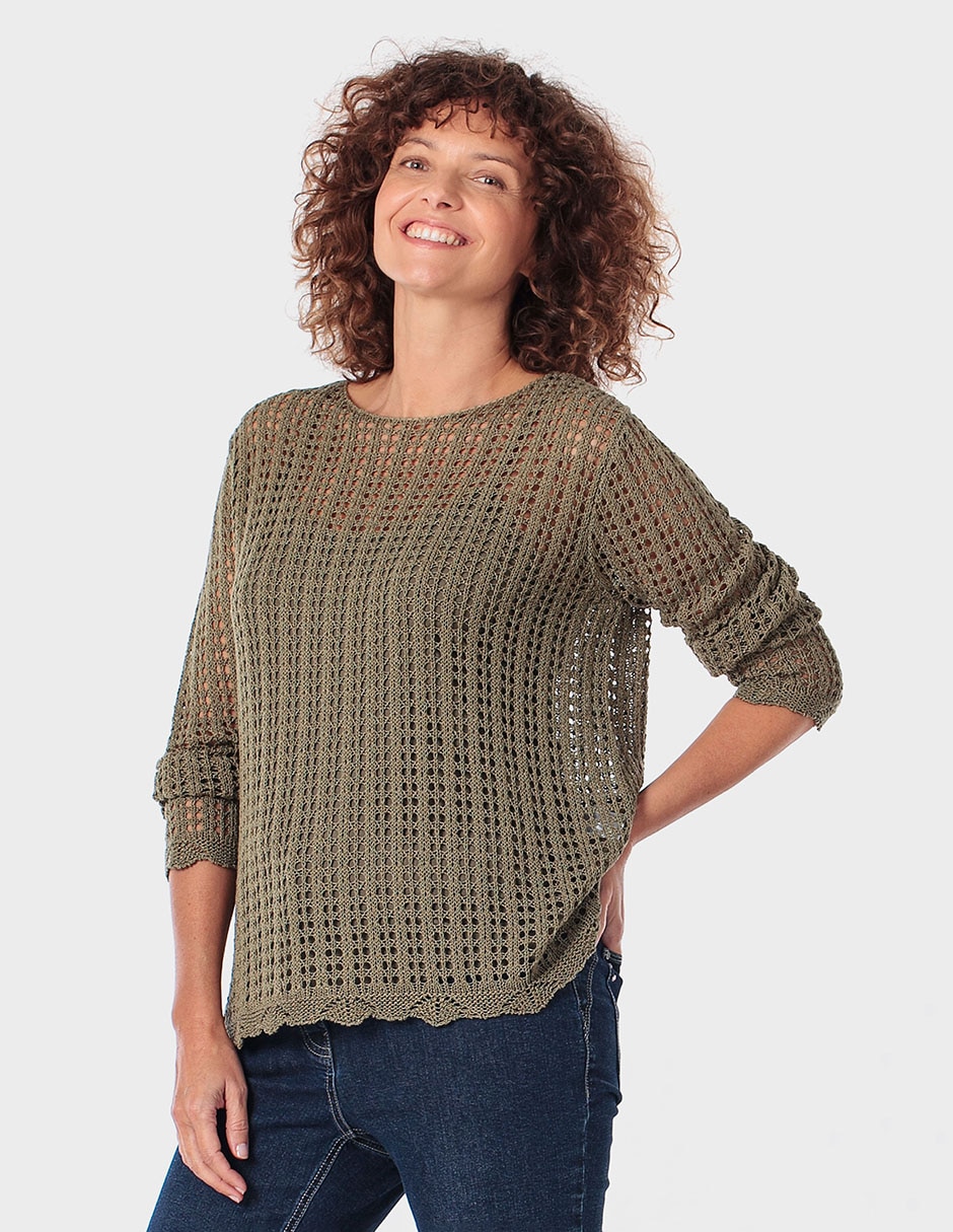 Suéter cuello redondo para mujer 1