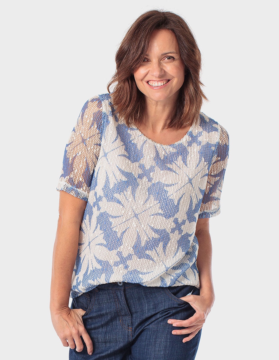 Playera manga corta Punt Roma cuello redondo para mujer