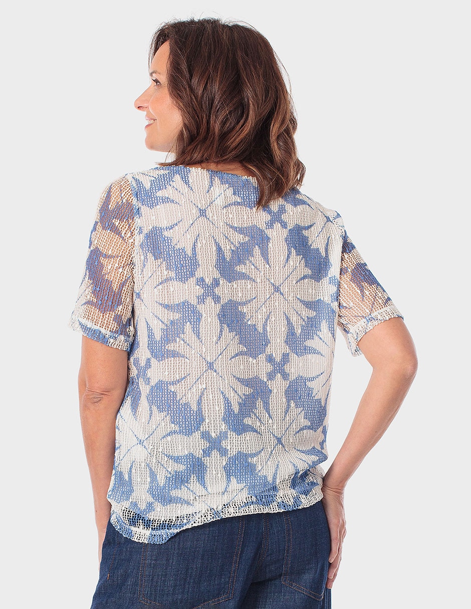 Playera manga corta Punt Roma cuello redondo para mujer
