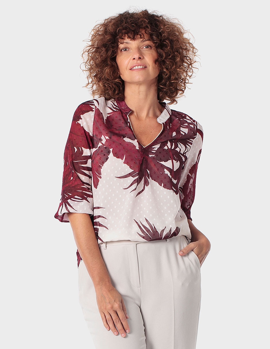 Blusa Punt Roma manga al codo para mujer