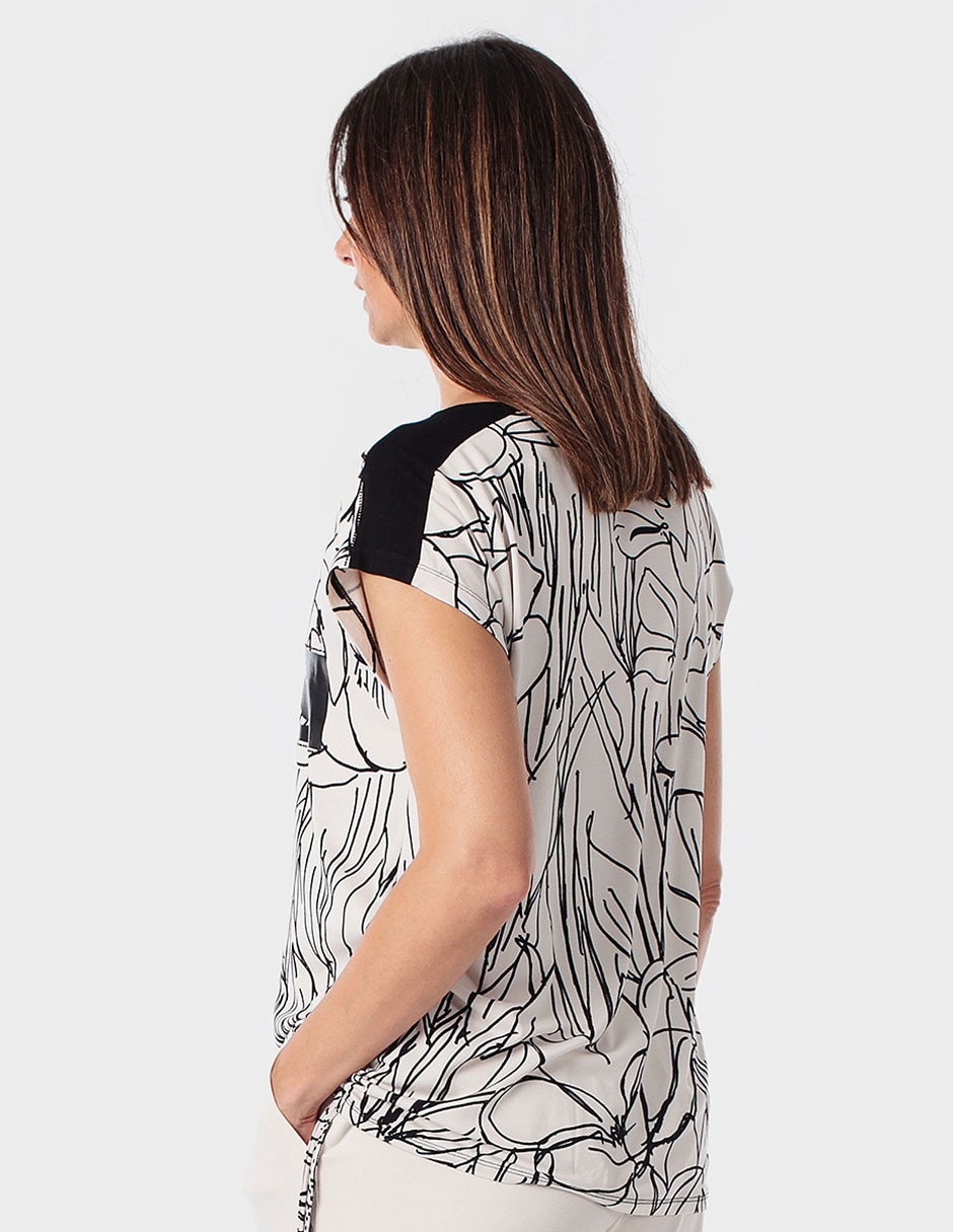 Playera manga corta cuello redondo para mujer 4