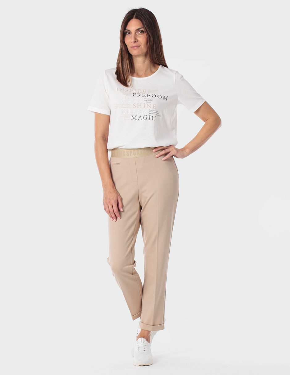 Playera manga corta Punt Roma cuello redondo para mujer