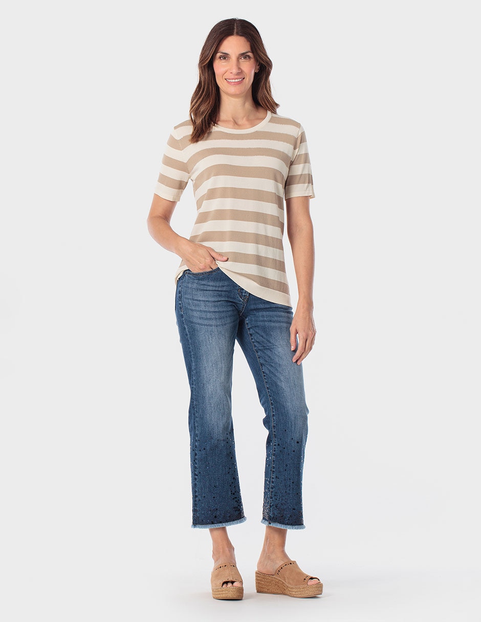 Playera manga corta cuello redondo para mujer 3