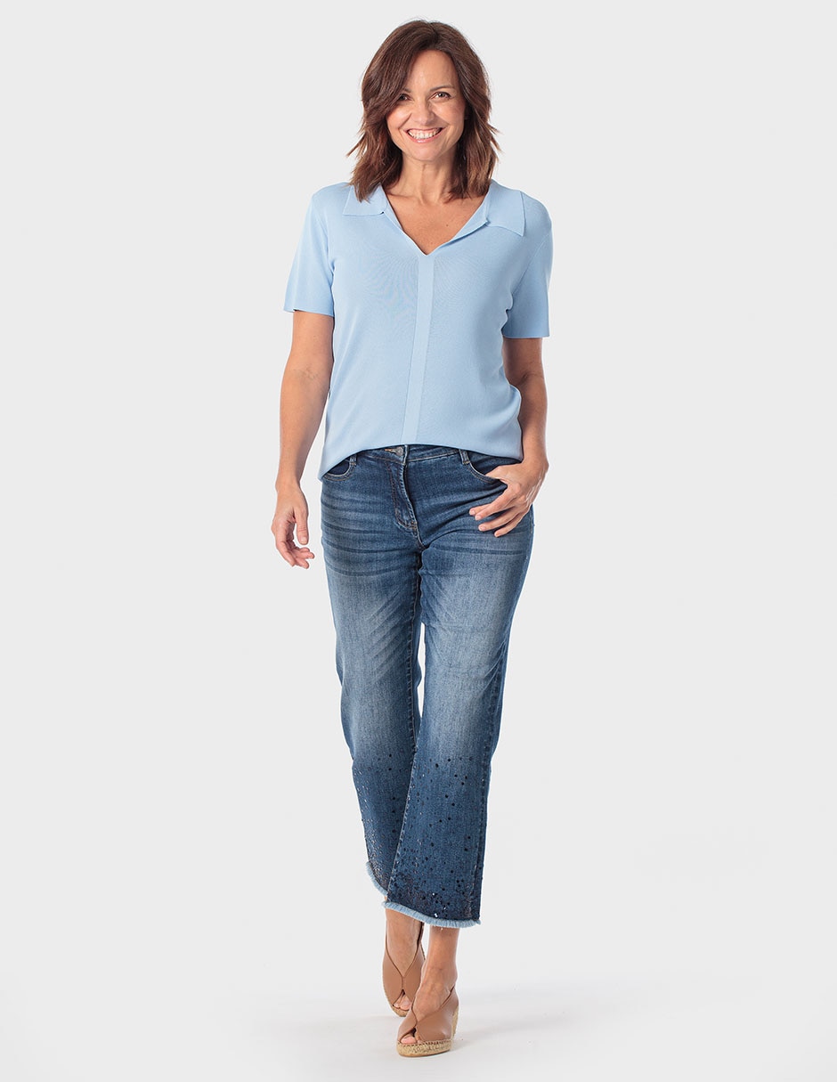 Suéter cuello V para mujer 3
