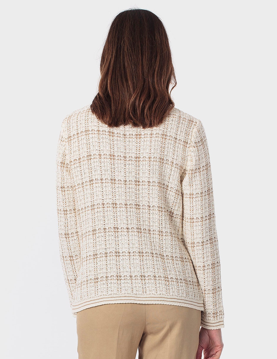 Suéter cuello con botón para mujer 4