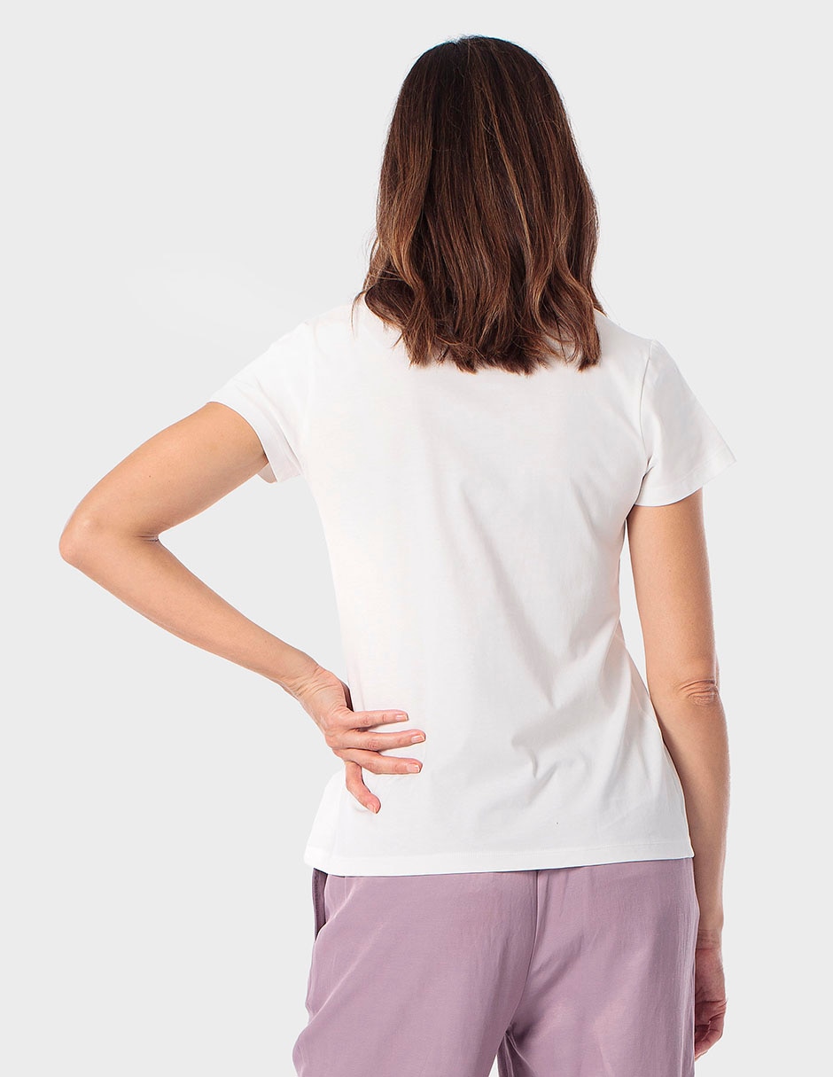 Playera manga corta Punt Roma cuello redondo para mujer