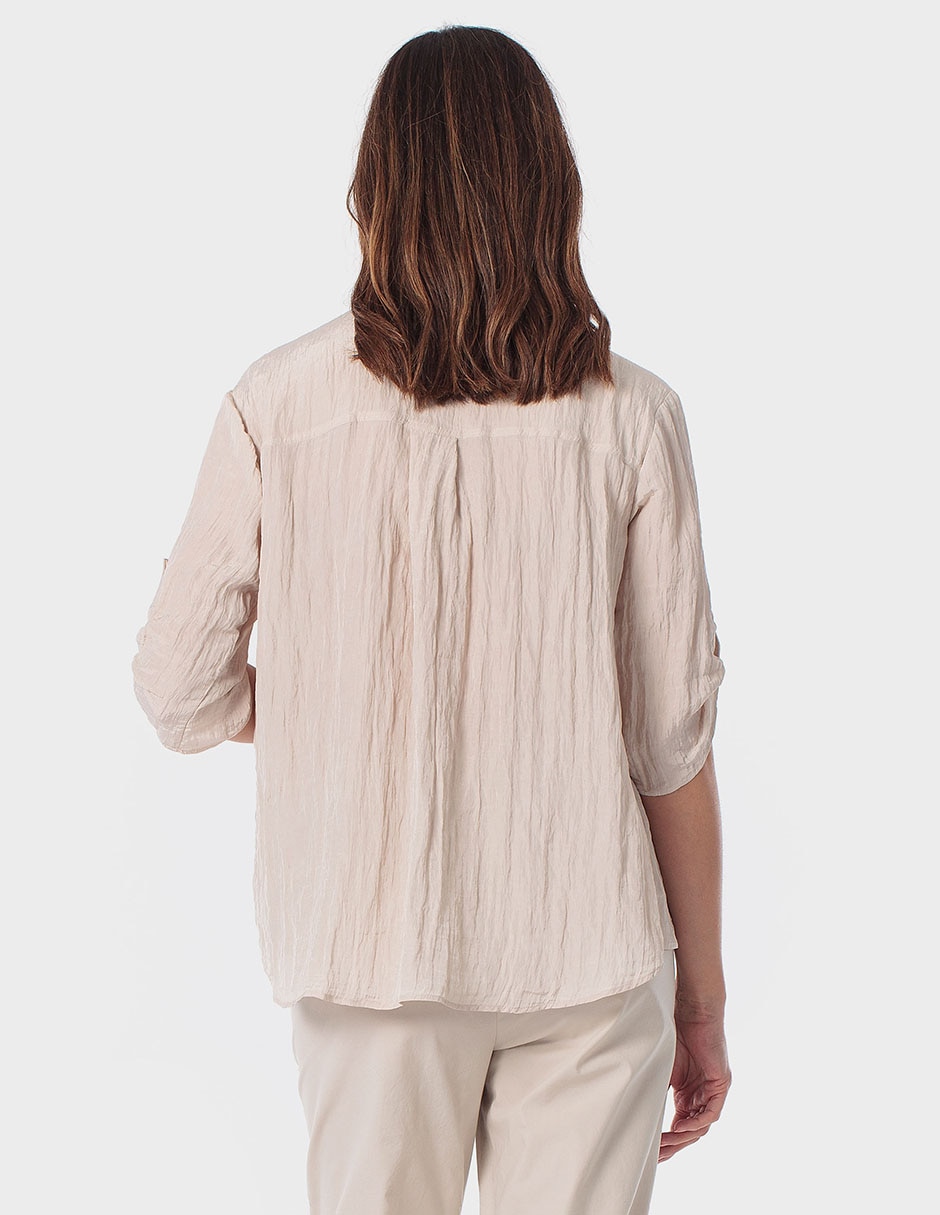 Blusa camisera Punt Roma manga 3/4 para mujer