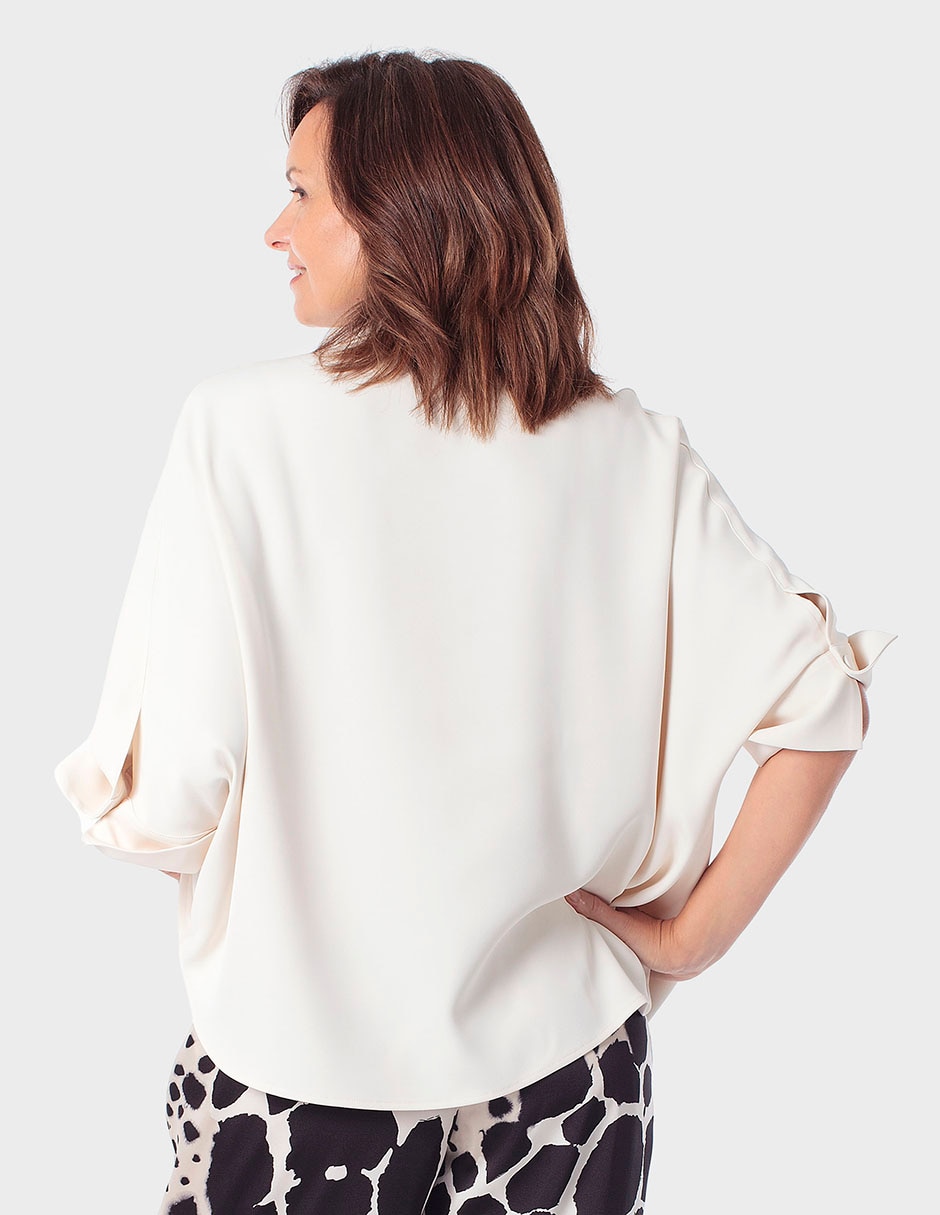 Blusa camisera Punt Roma manga 3/4 para mujer