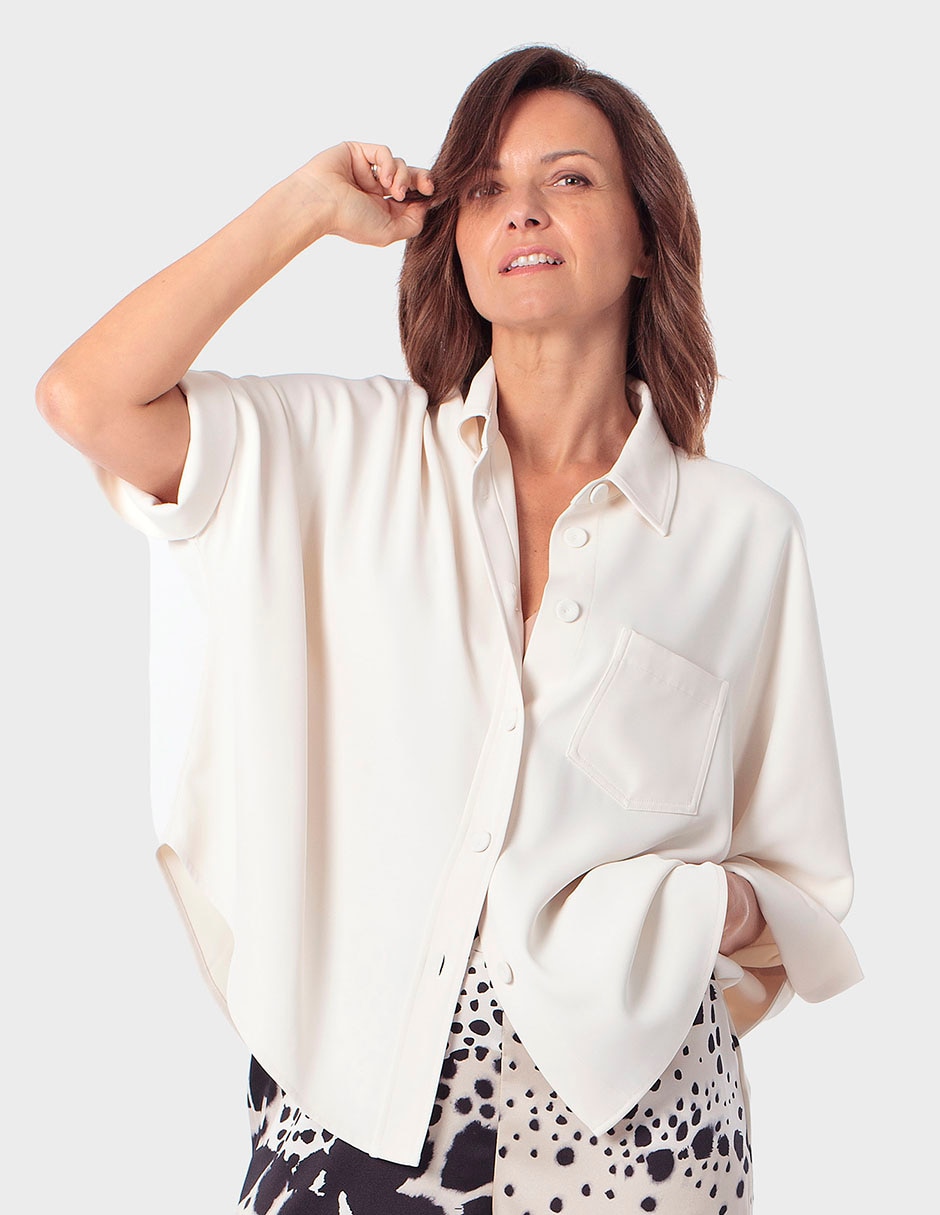 Blusa camisera Punt Roma manga 3/4 para mujer