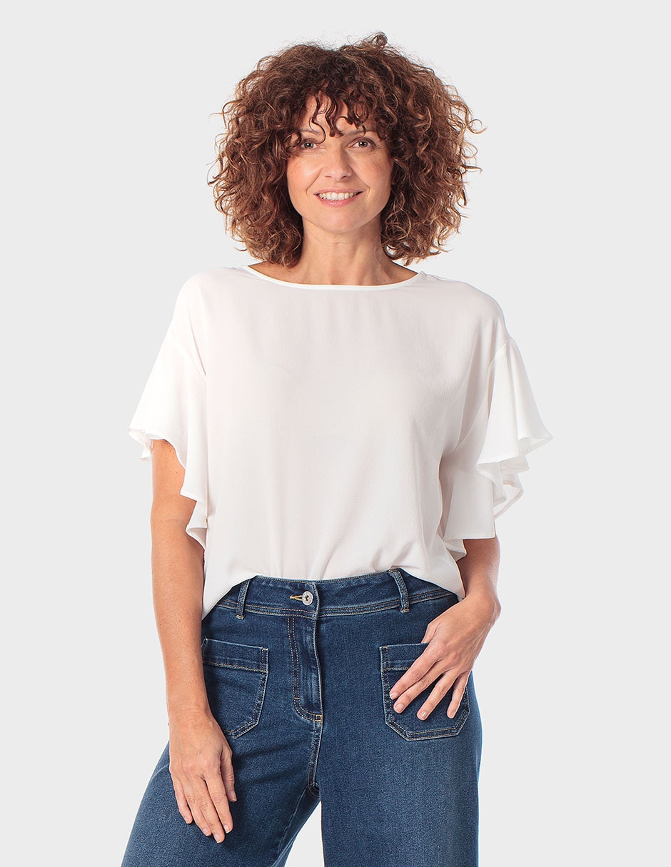 Blusa Punt Roma manga corta para mujer