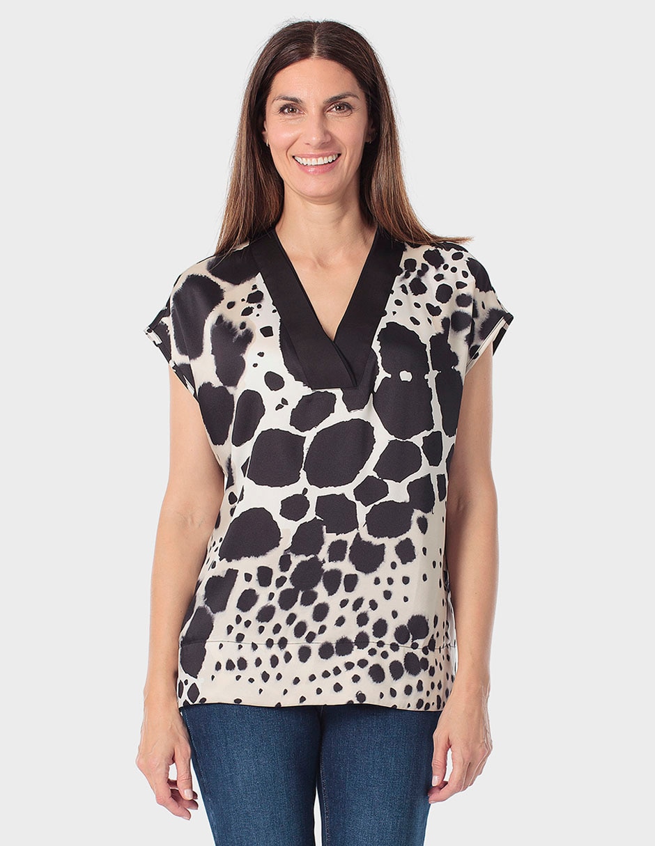 Blusa Punt Roma manga corta para mujer