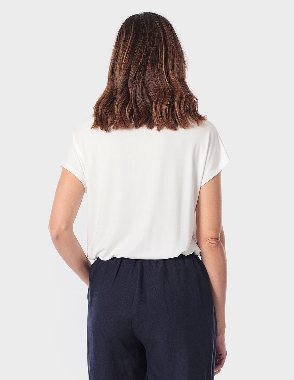 Playera manga corta Punt Roma cuello redondo para mujer
