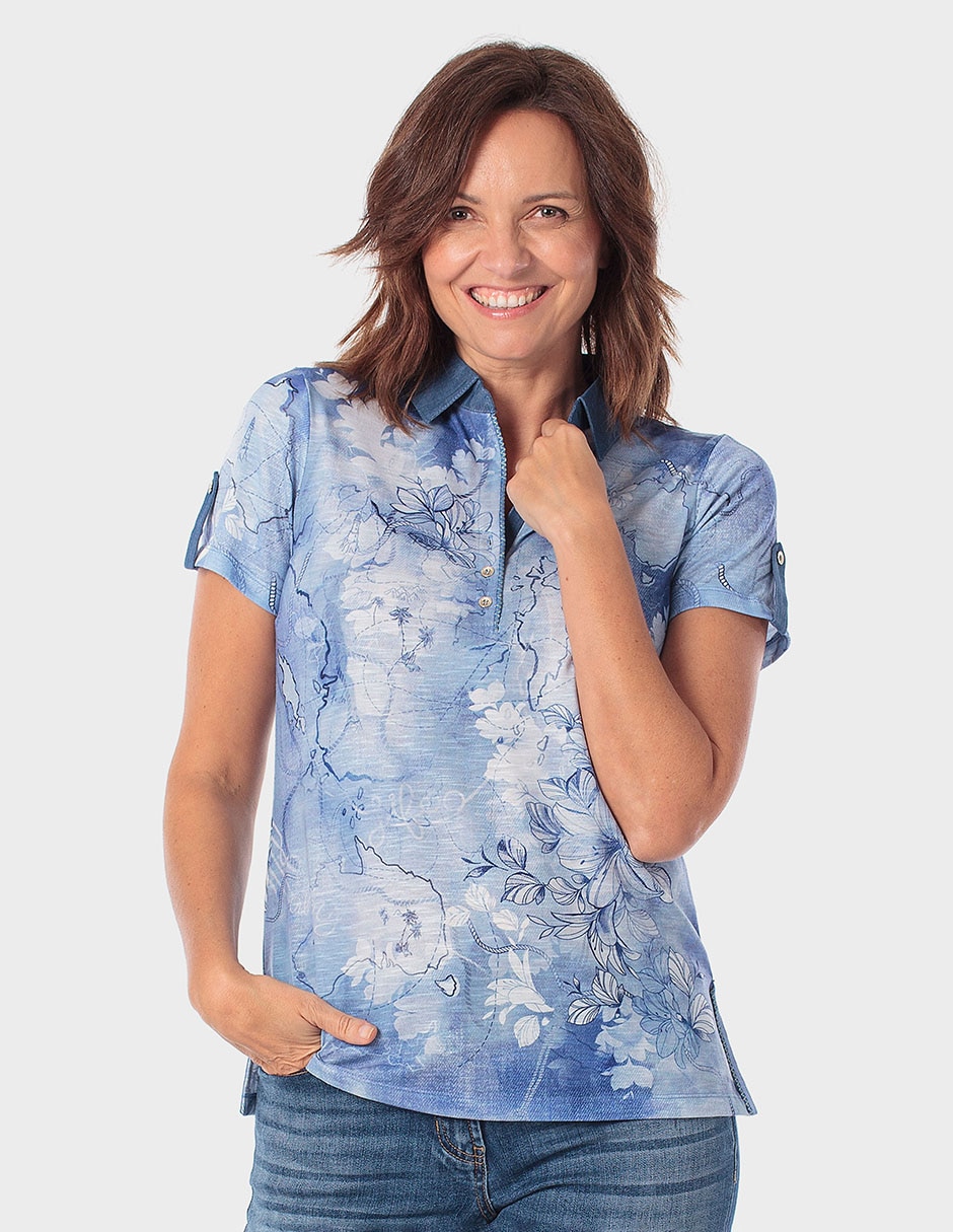 Playera manga corta cuello polo para mujer Playera manga corta cuello polo para mujer