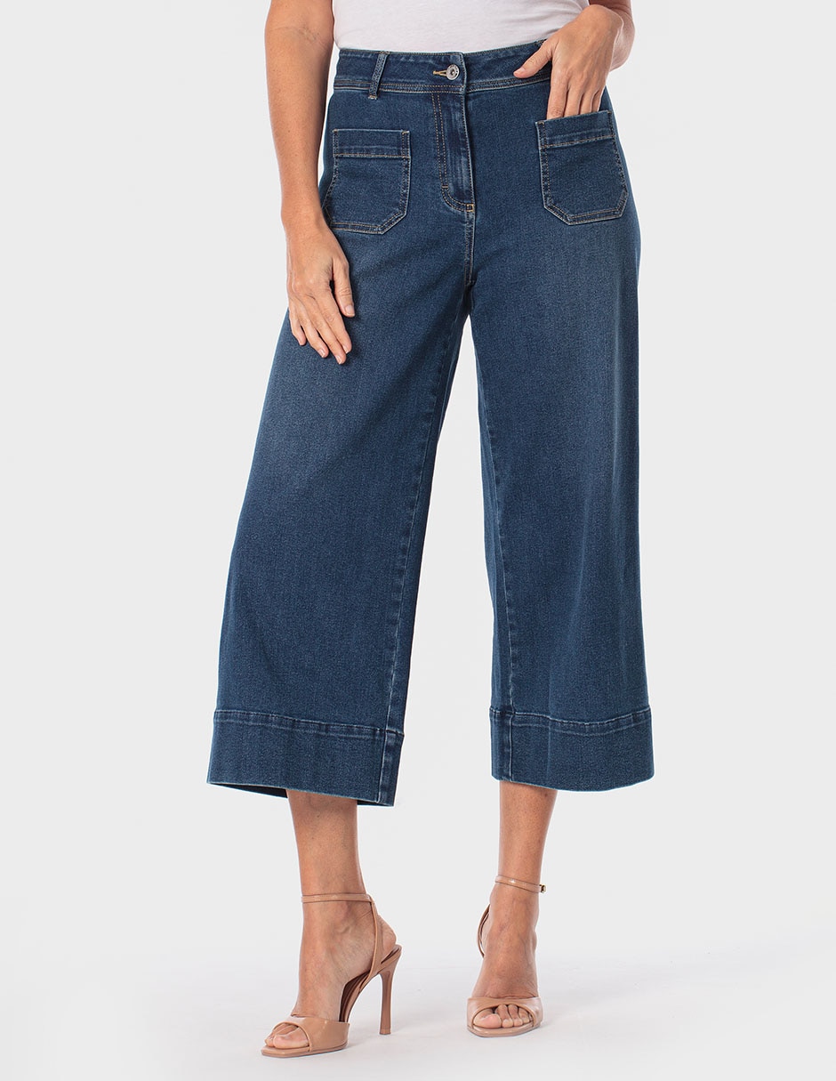 Pantalón coulotte amplio para mujer