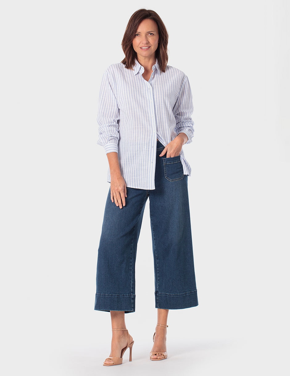 Pantalón coulotte amplio para mujer 2