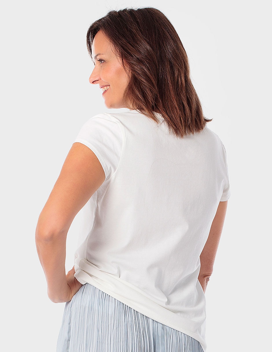 Playera manga corta Punt Roma cuello redondo para mujer