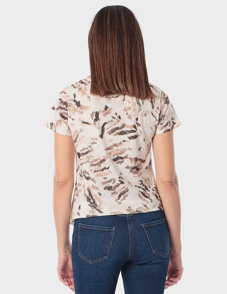 Playera manga corta Punt Roma cuello redondo para mujer