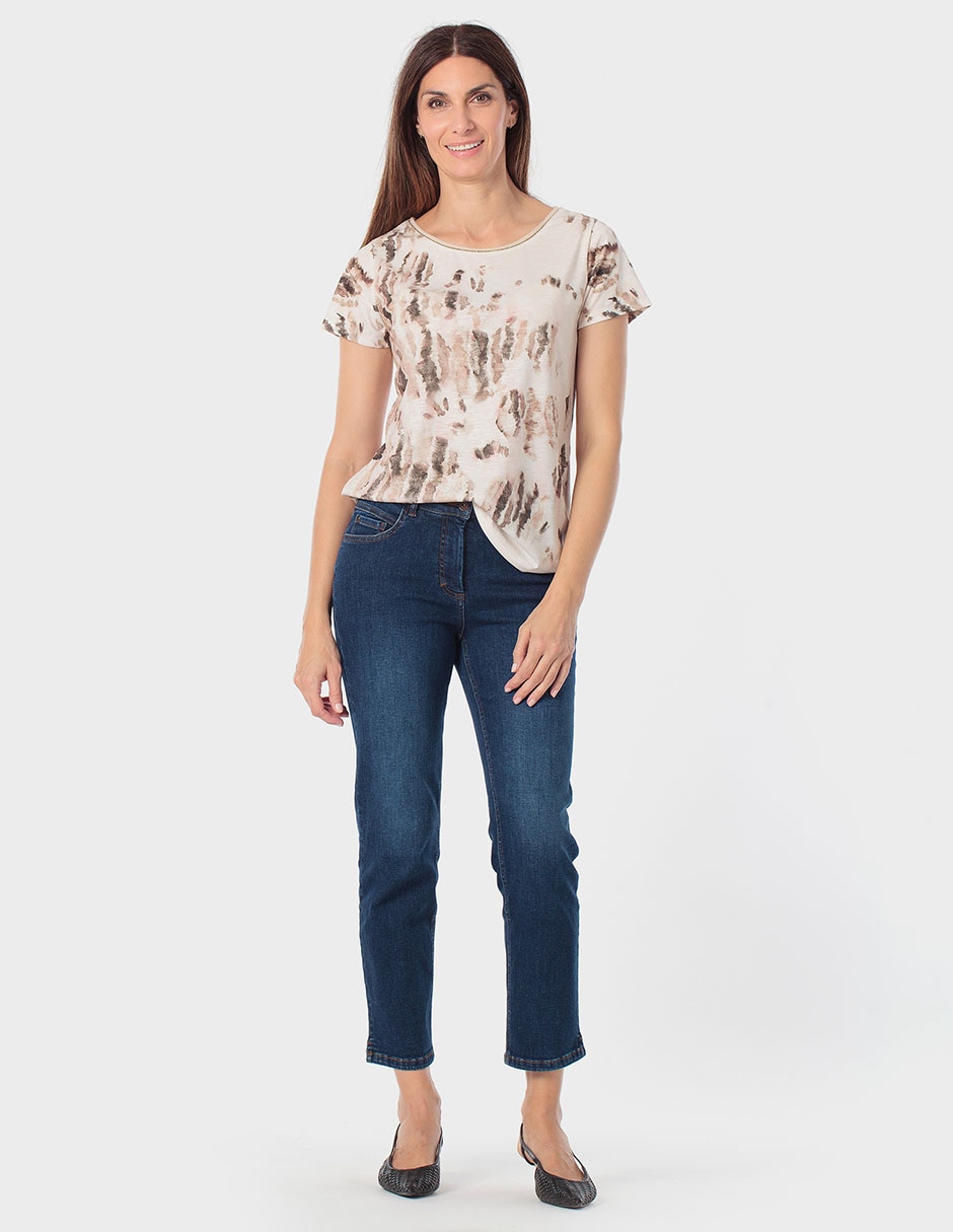 Playera manga corta Punt Roma cuello redondo para mujer