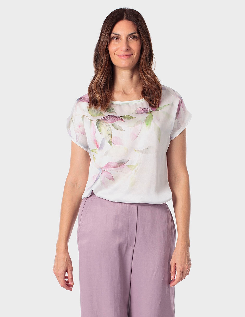 Blusa Punt Roma manga corta para mujer
