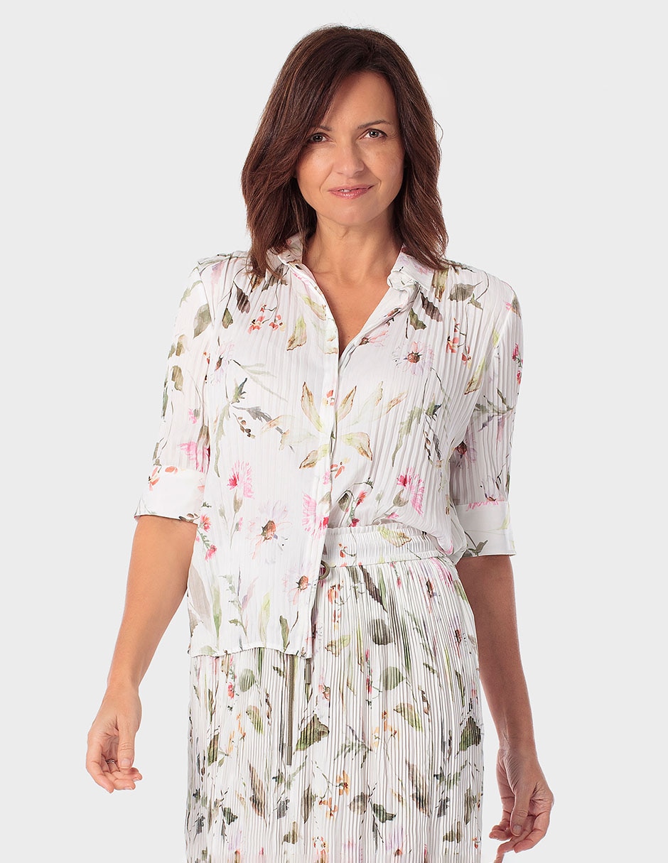Blusa Punt Roma manga al codo para mujer