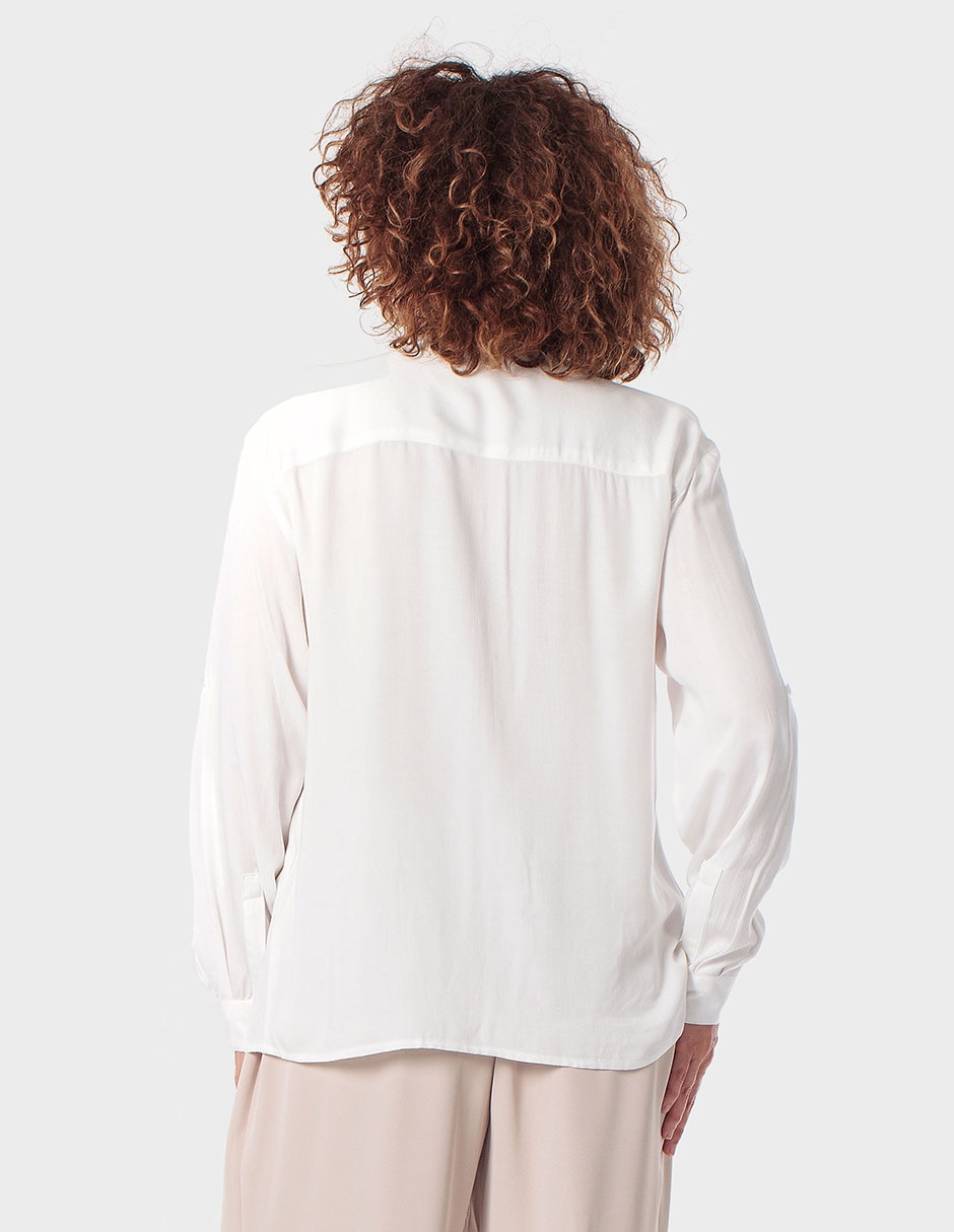 Blusa camisera Punt Roma manga larga para mujer