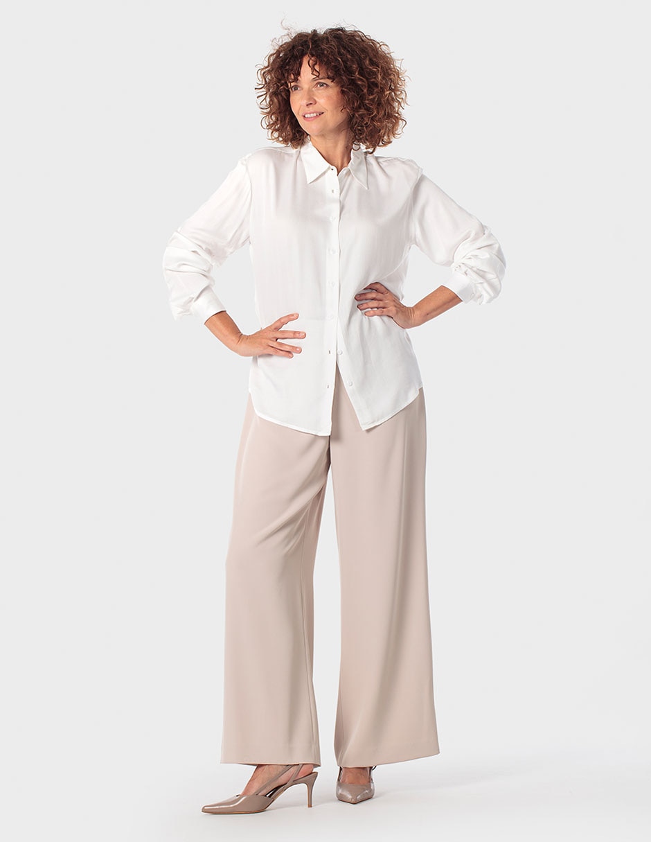 Blusa camisera Punt Roma manga larga para mujer
