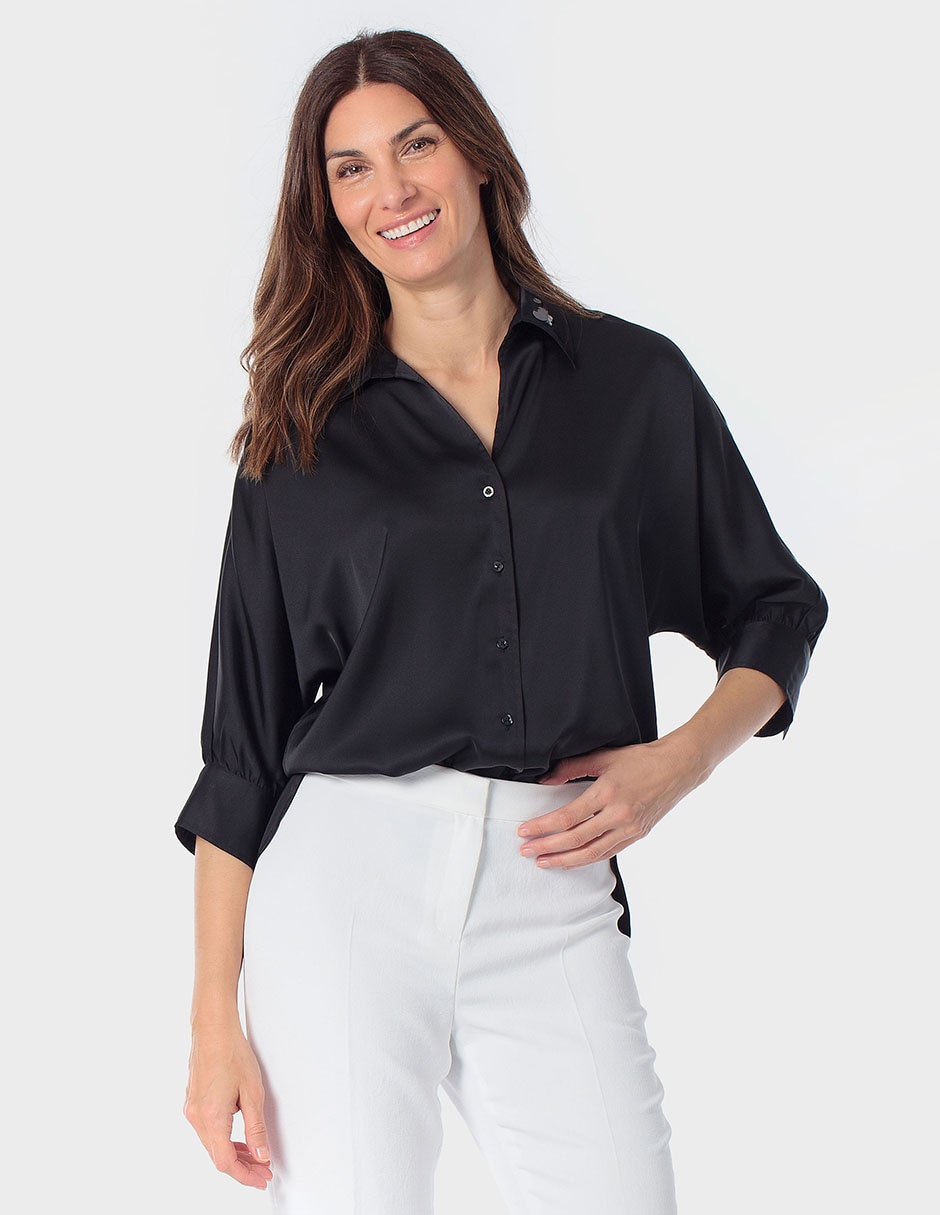 Blusa camisera Punt Roma manga 3/4 para mujer