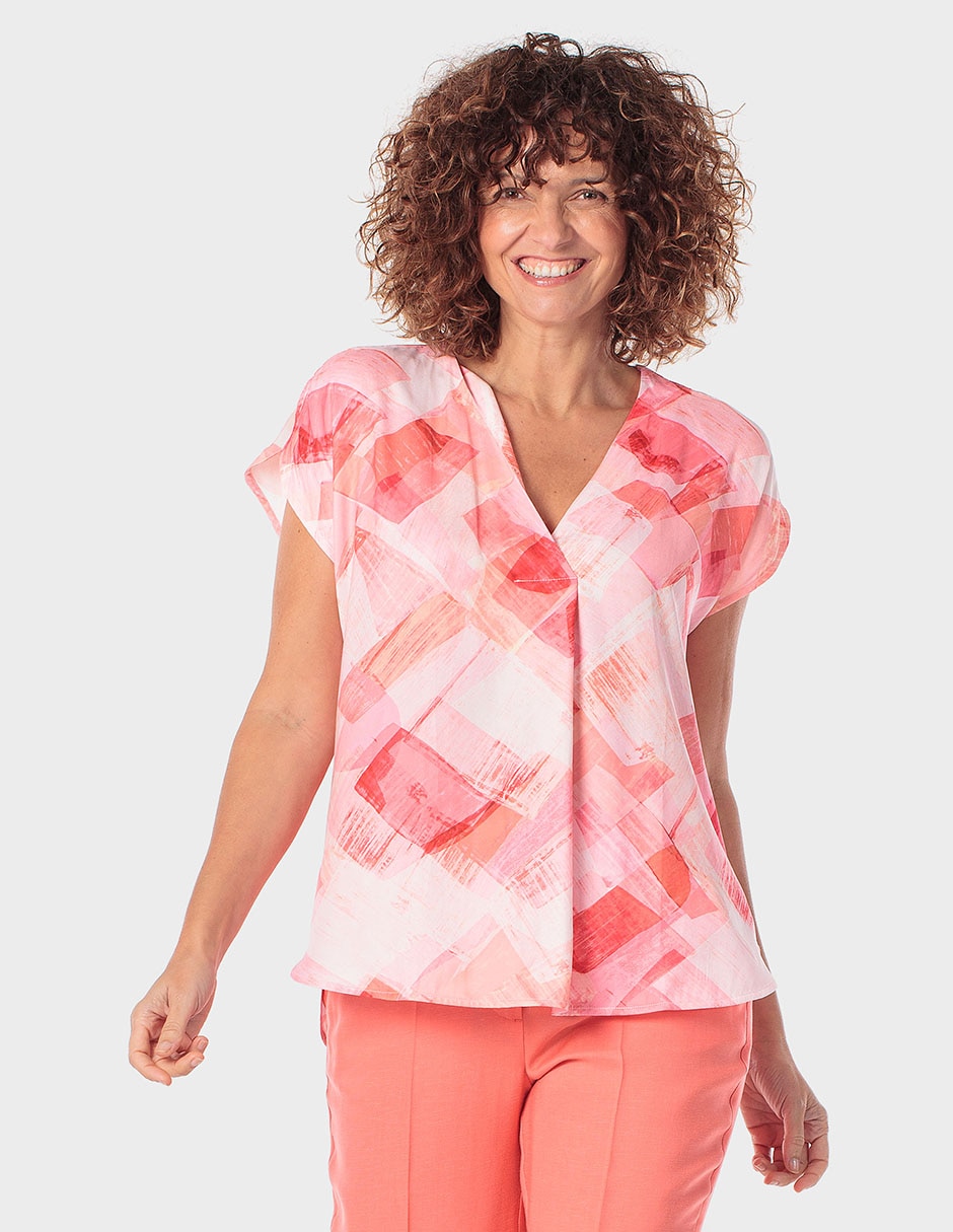 Blusa Punt Roma manga corta para mujer