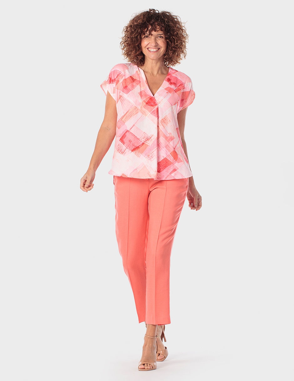 Blusa Punt Roma manga corta para mujer