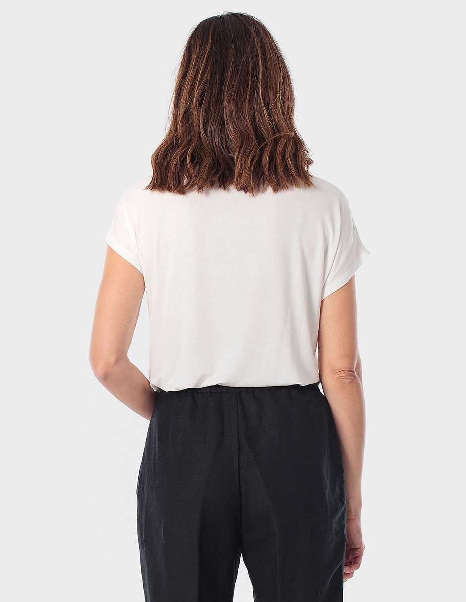 Playera manga corta Punt Roma cuello redondo para mujer
