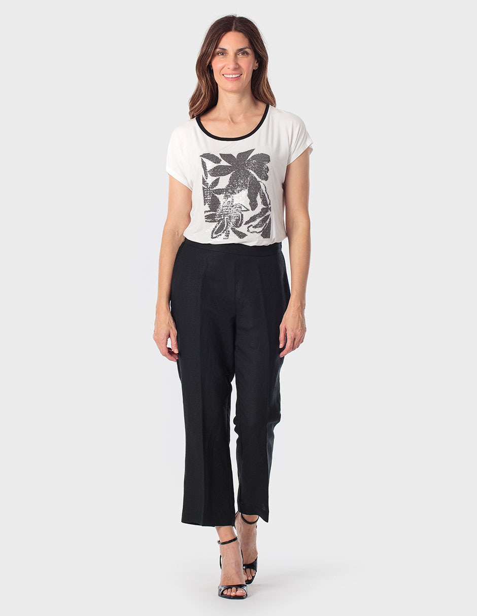 Playera manga corta Punt Roma cuello redondo para mujer