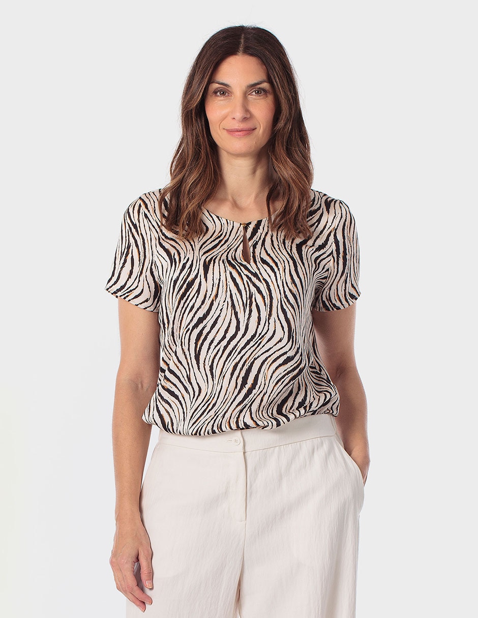 Blusa Punt Roma manga corta para mujer