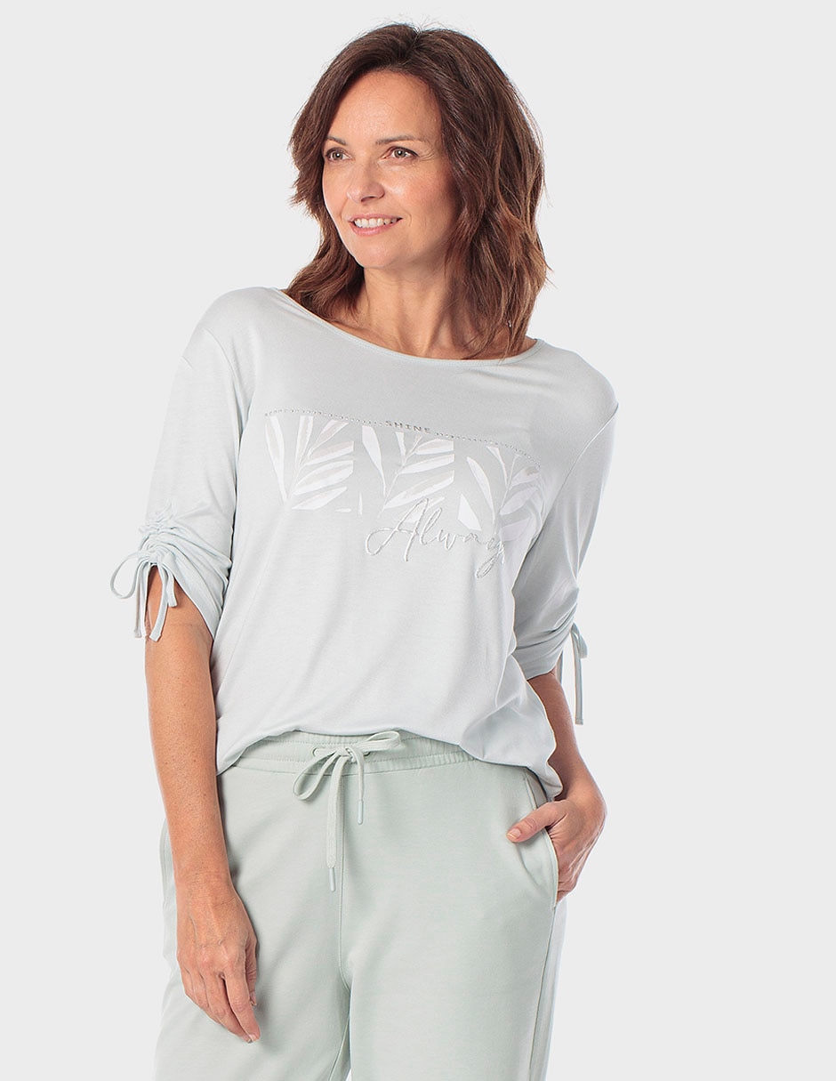 Playera manga 3/4 Punt Roma cuello redondo para mujer